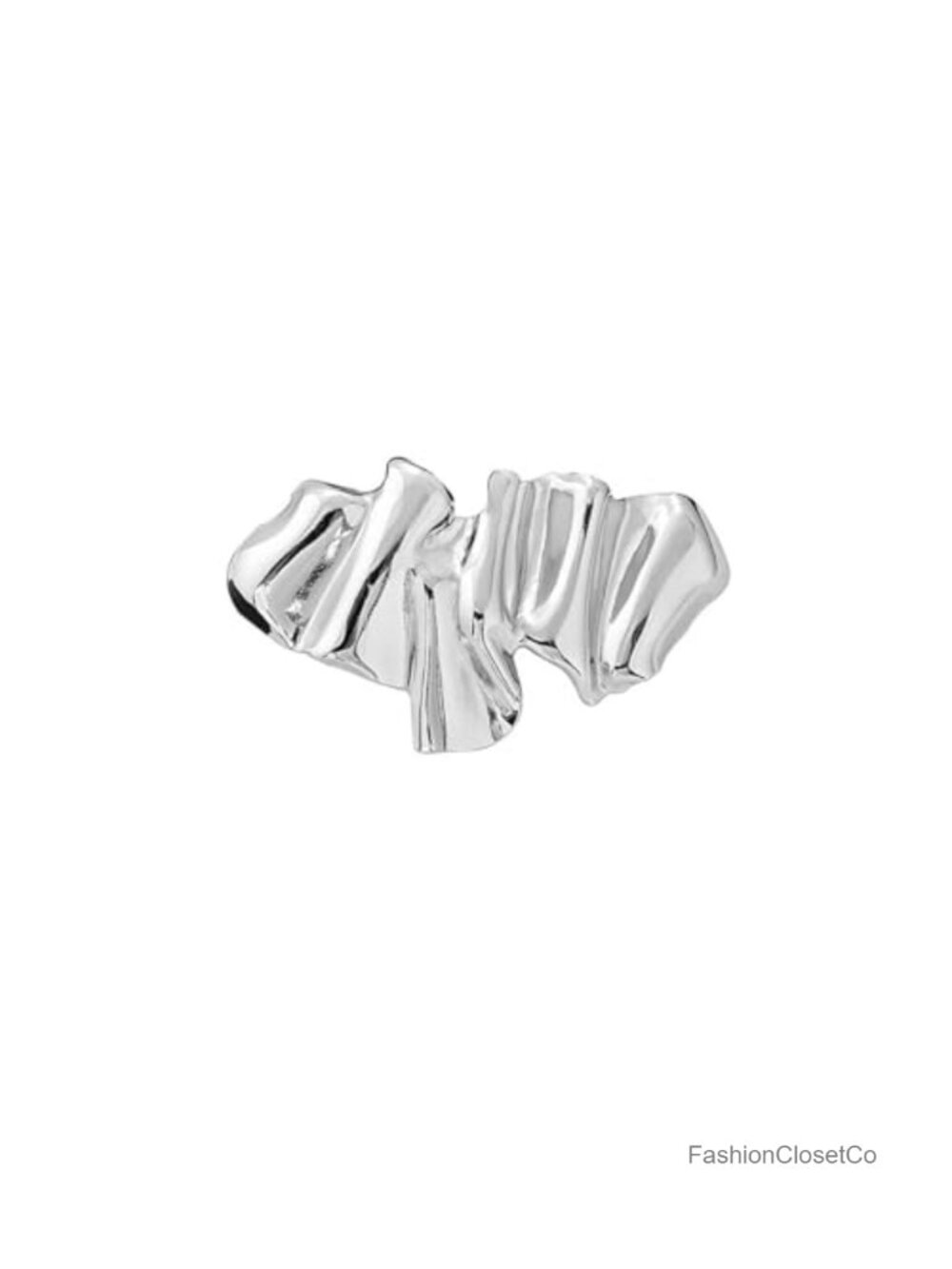 Gold Irregular Geometric Fold Brooch Pin Polished Metal Lapel Pin